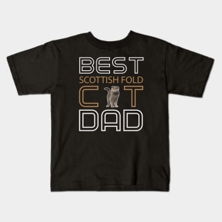 Best Scottish Fold Cat Dad Kids T-Shirt